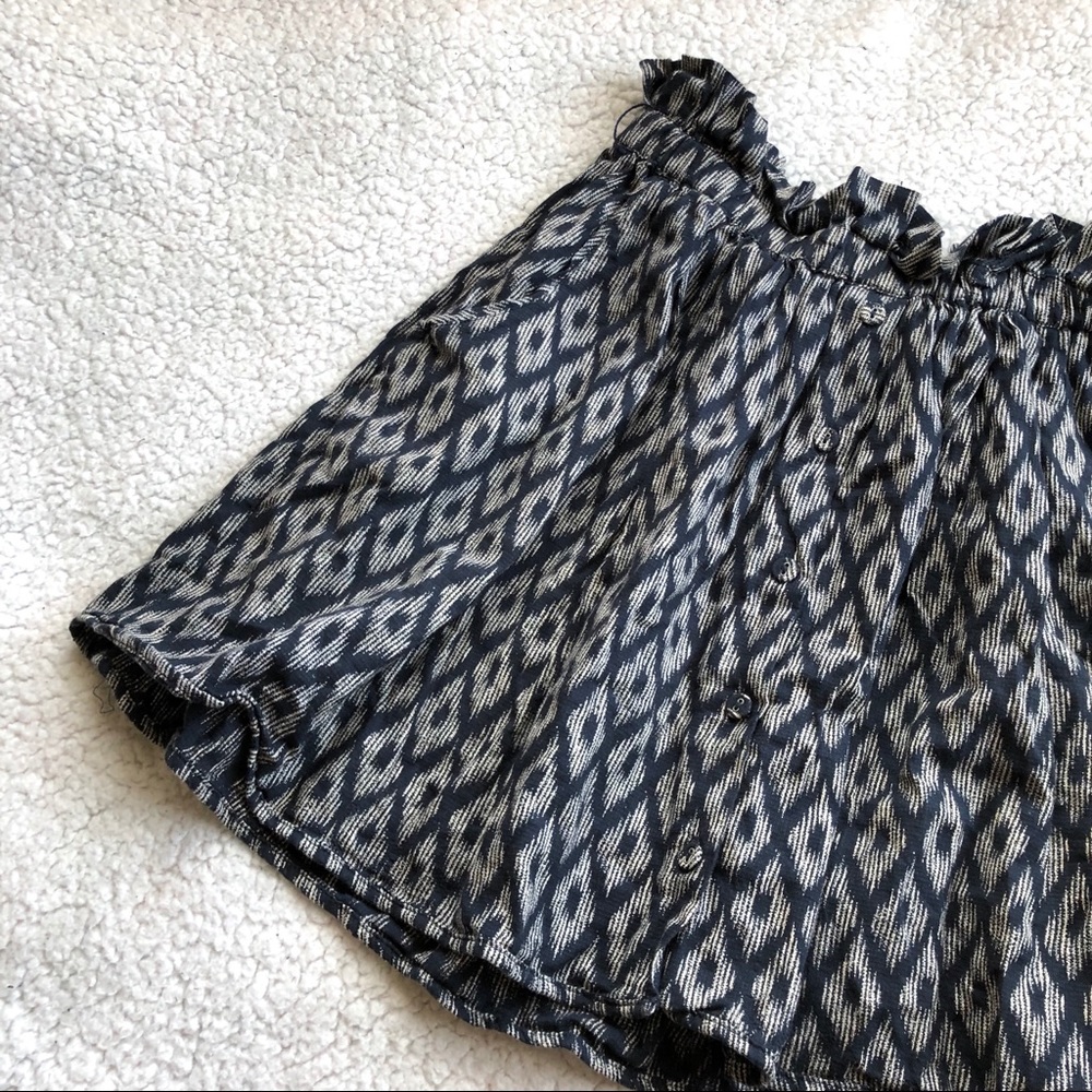Urban Outfitters Blue Buttoned Paperbag Skirt